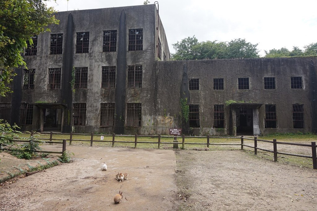 The abandoned power station on Okunoshima, overgrown with ivy