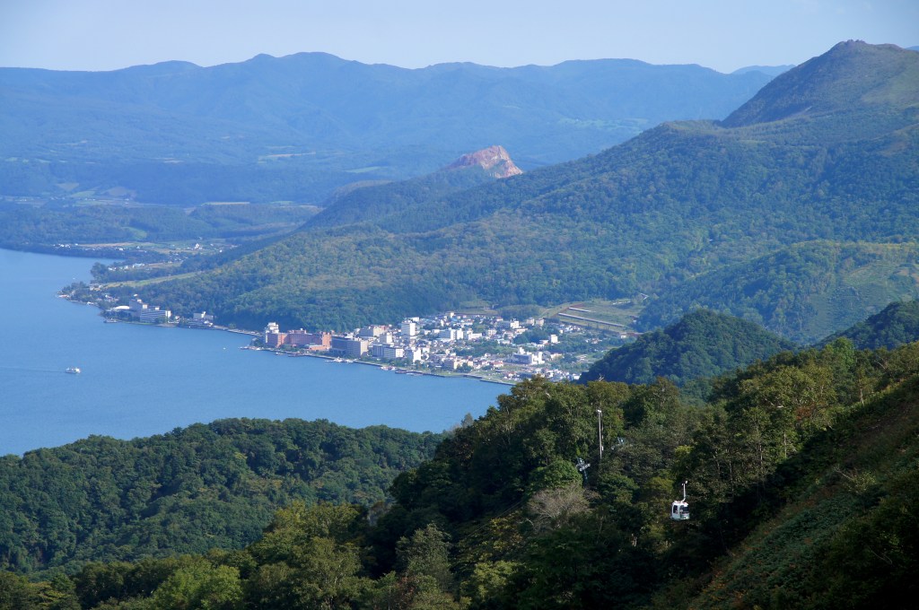 Lakeside hot-spring town at Toyako Onsen, Hokkaido, Japan