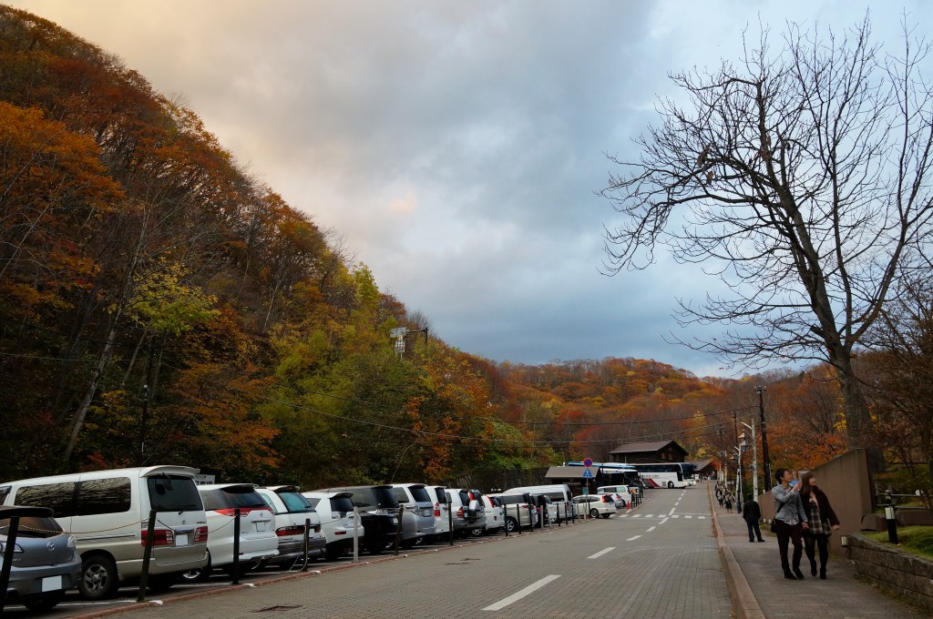 Hot-spring town street in Noboribetsu, Hokkaido, Japan