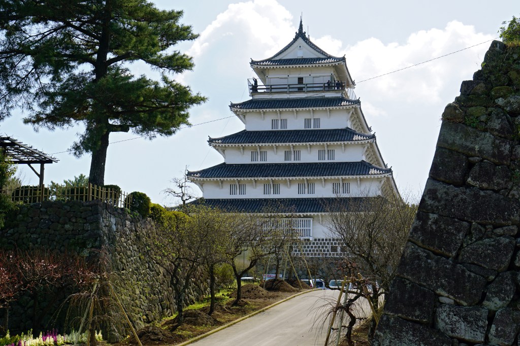 The five-story reconstructed keep at Shimabara Castle