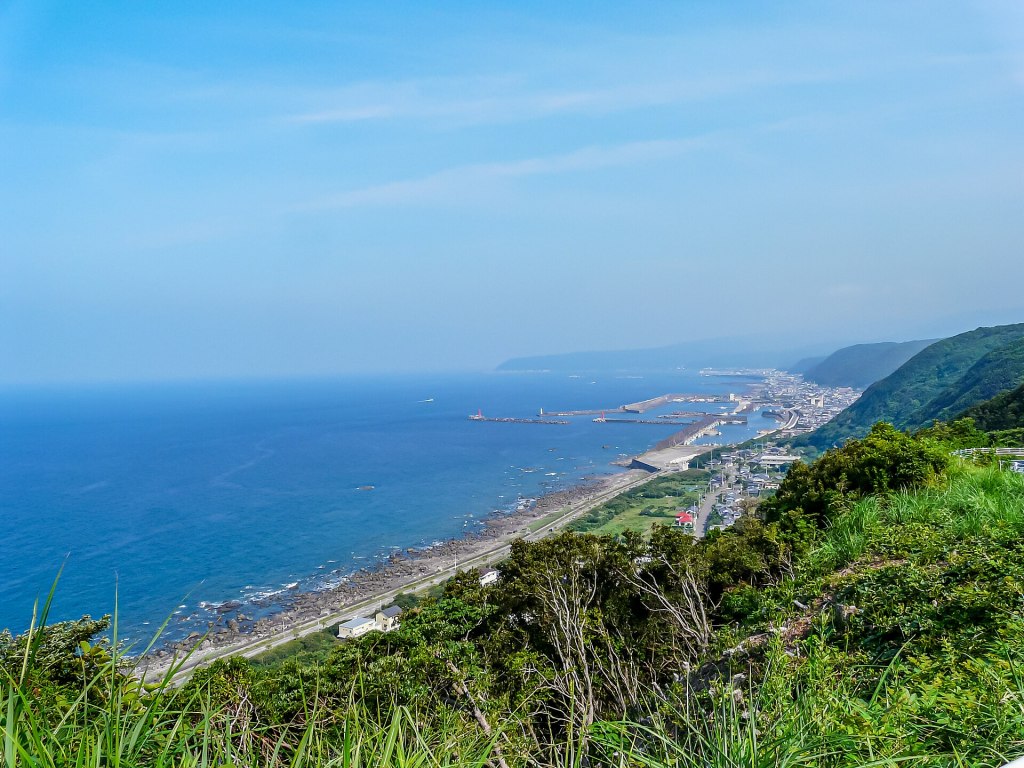 View over Muroto city and the coast from the Muroto Skyline Road