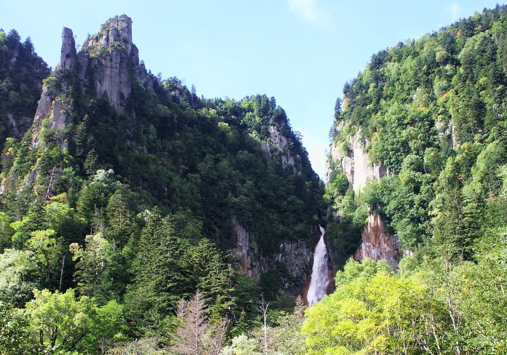 Ryusei Falls, a powerful single cascade in Sounkyo Gorge, Hokkaido