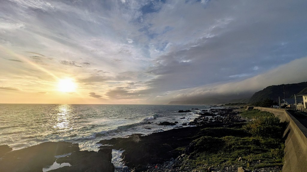 Sunset over the coastline of Muroto City, Kochi Prefecture