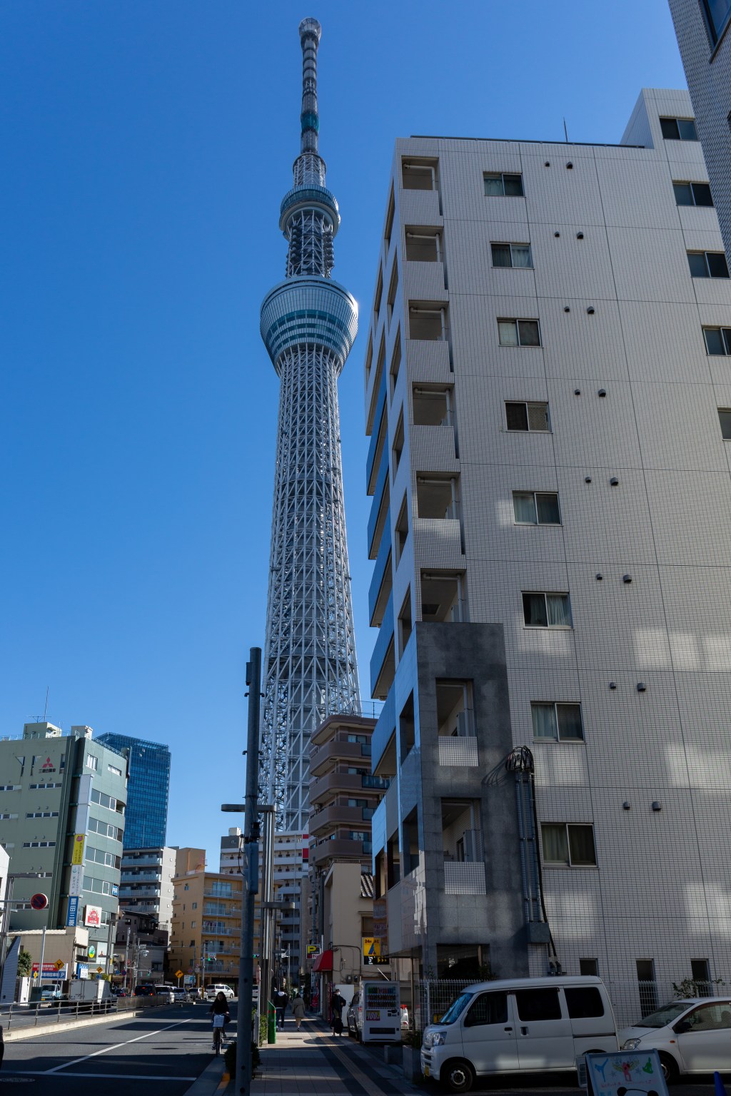 The Tokyo Skytree tower against the sky in Tokyo