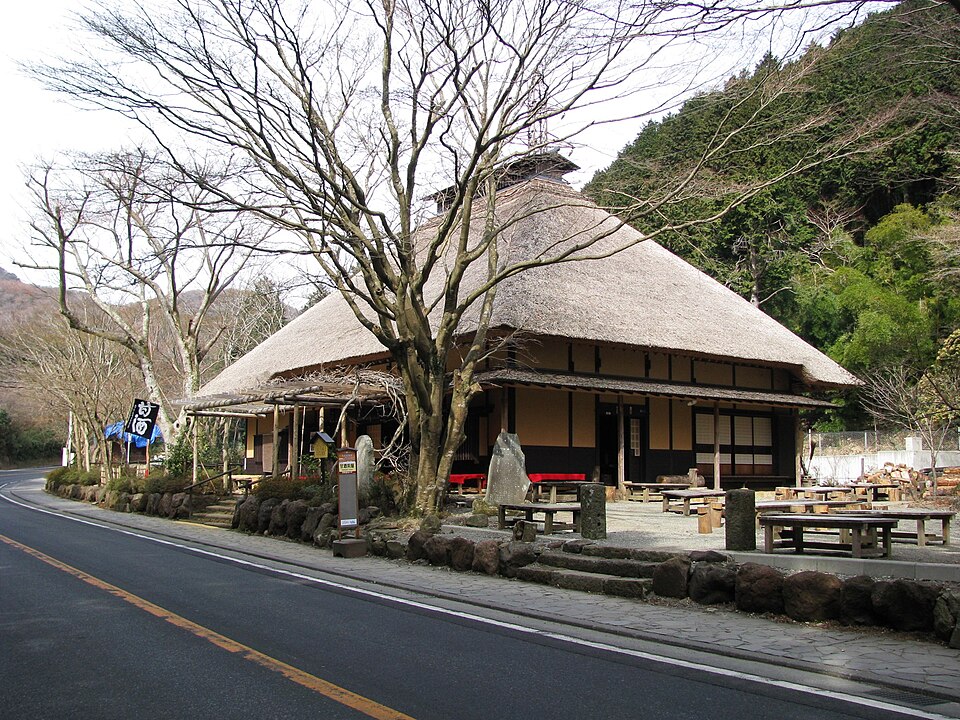 Exterior of Amazake-chaya, a tea house on the old Hakone highway
