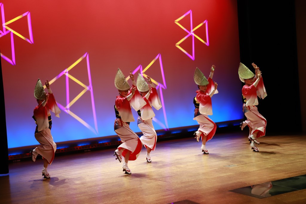 Dancers in costume at the Awa Odori festival in Tokushima, Japan