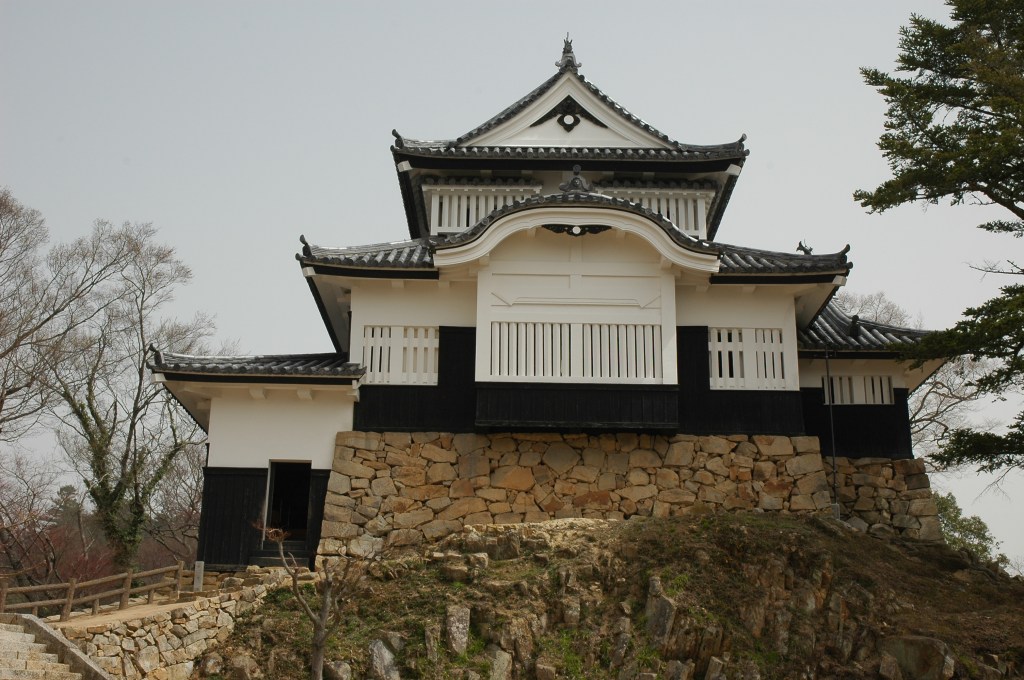 The walls and keep of Bitchu-Matsuyama Castle in Takahashi