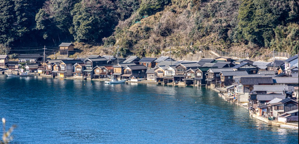 The boathouse row at Ine village seen from the water