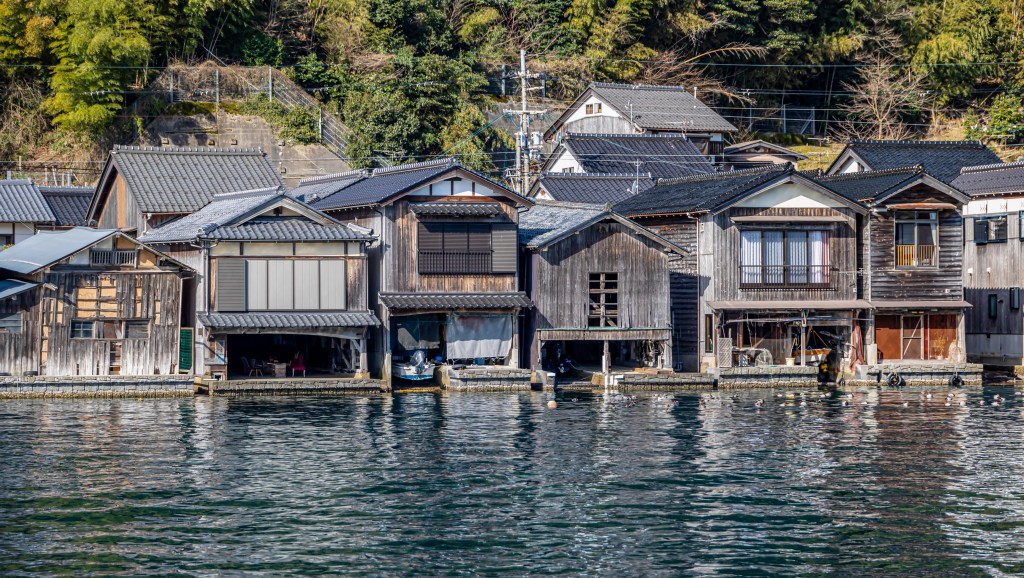 A lane between the boat houses at Ine, Kyoto