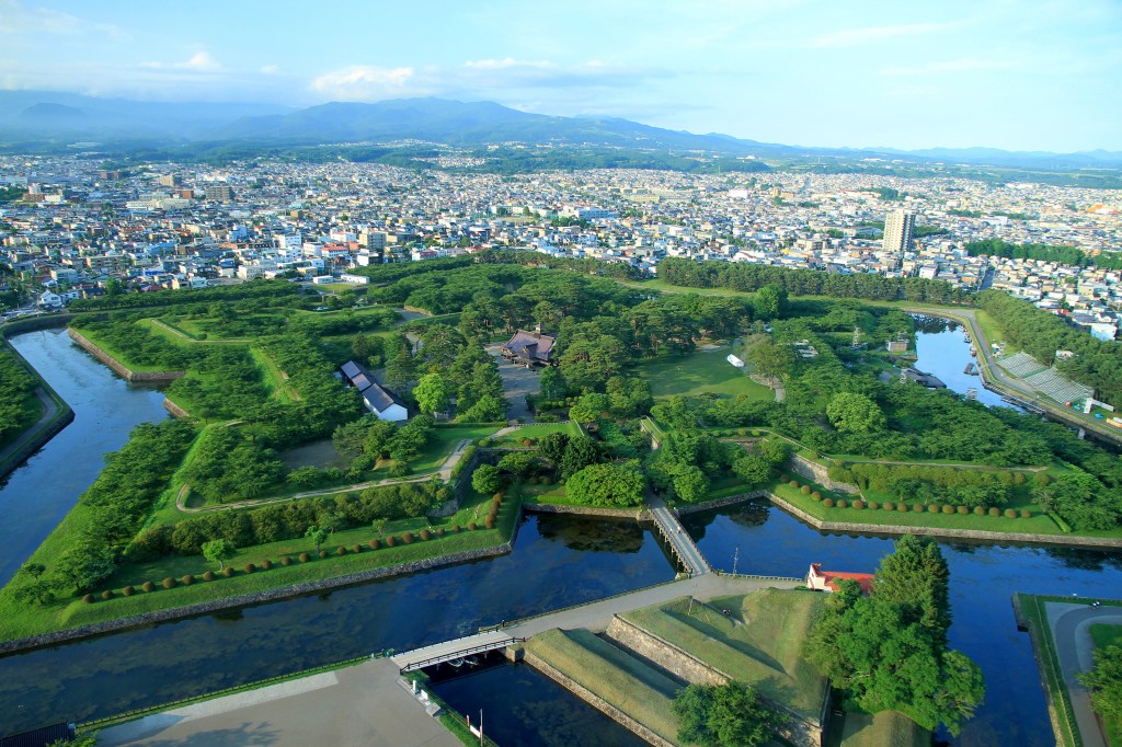 The star-shaped park of Goryokaku in Hakodate