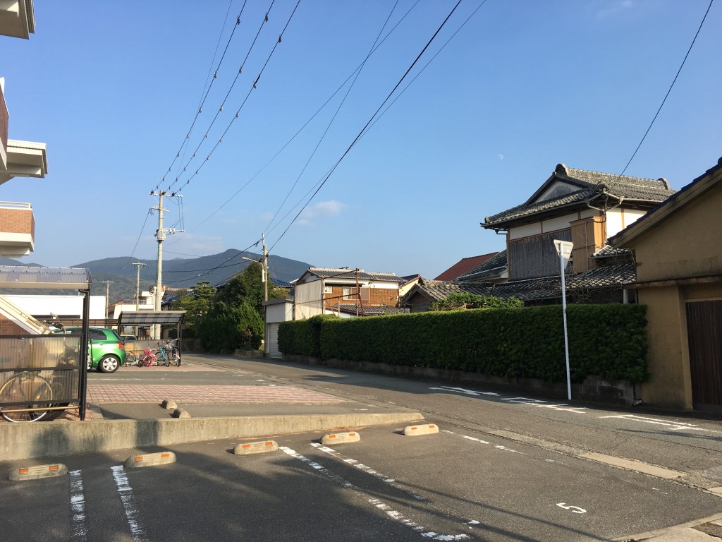 Karatsu Castle above the town with the sea beyond, Saga, Japan