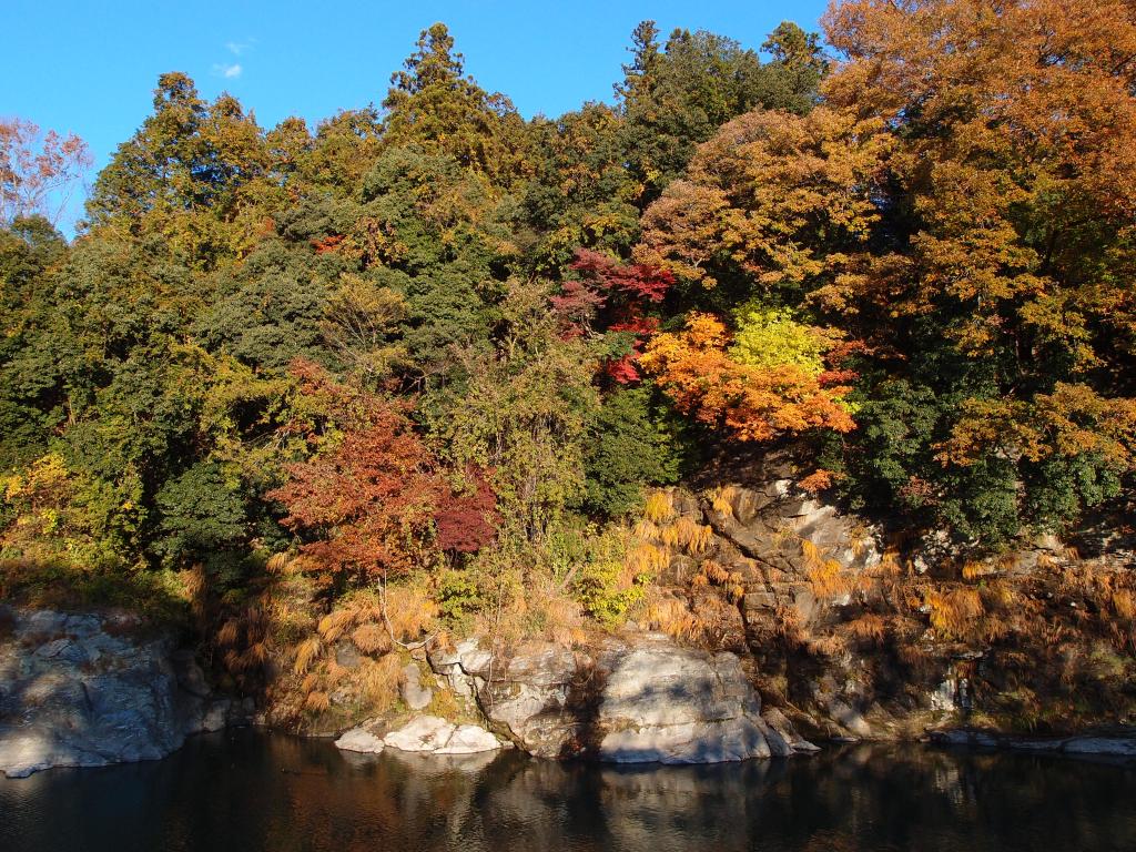 The rocky Iwadatami riverbank at Nagatoro in Saitama, Japan