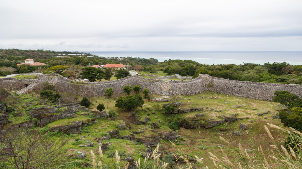 The limestone walls of Nakijin Castle, a World Heritage gusuku