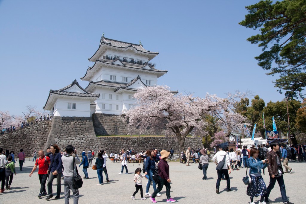 The castle park at Odawara Castle in Kanagawa, Japan