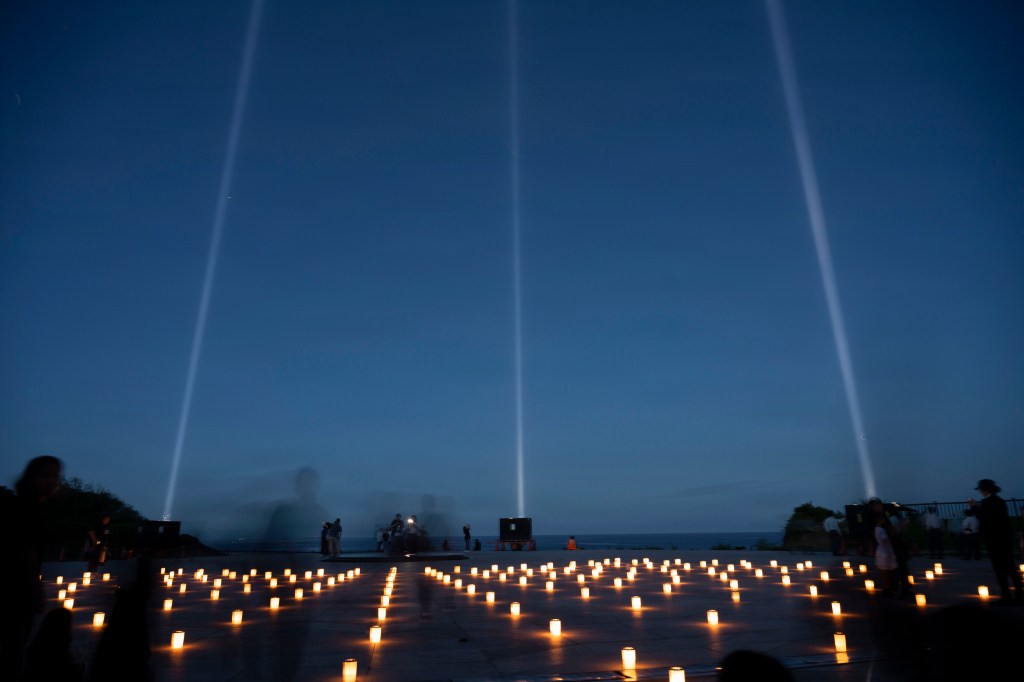 The Cornerstone of Peace memorial stones at Okinawa Peace Memorial Park in Itoman, Japan