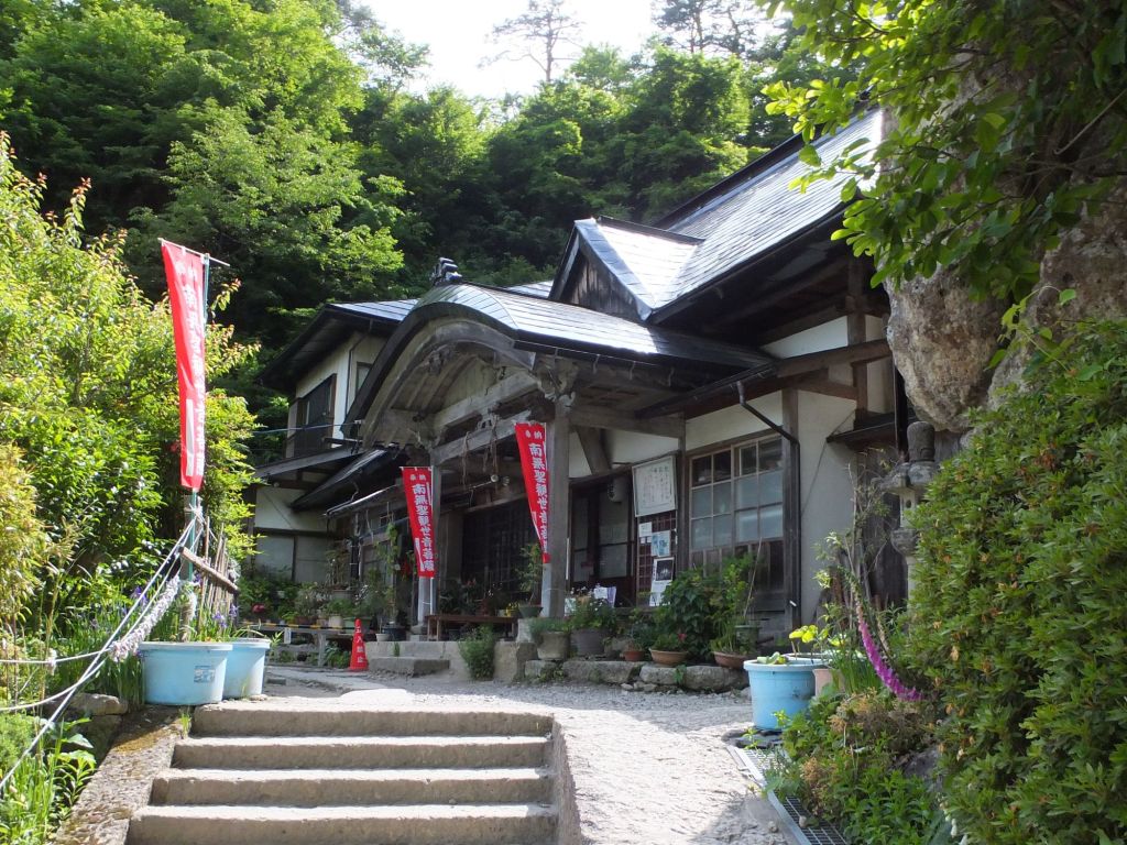 A temple hall at Risshakuji on the slope at Yamadera