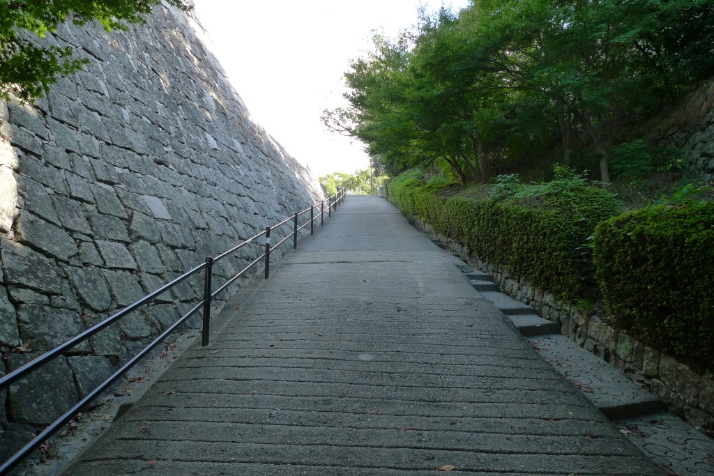 The high stone walls of Marugame Castle