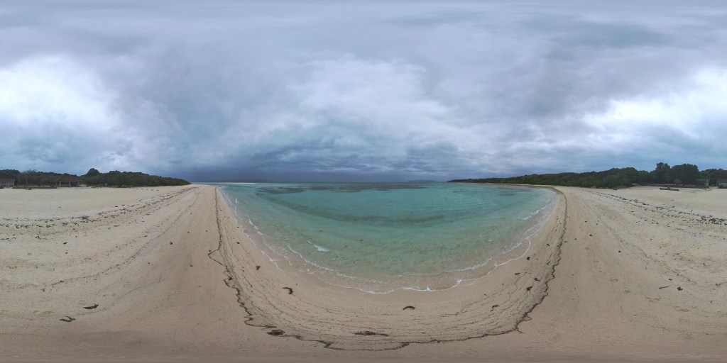 Clear water and a white beach on Taketomi Island, Okinawa, Japan