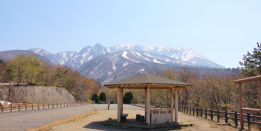 Mount Daisen rising above the coast in Tottori, Japan
