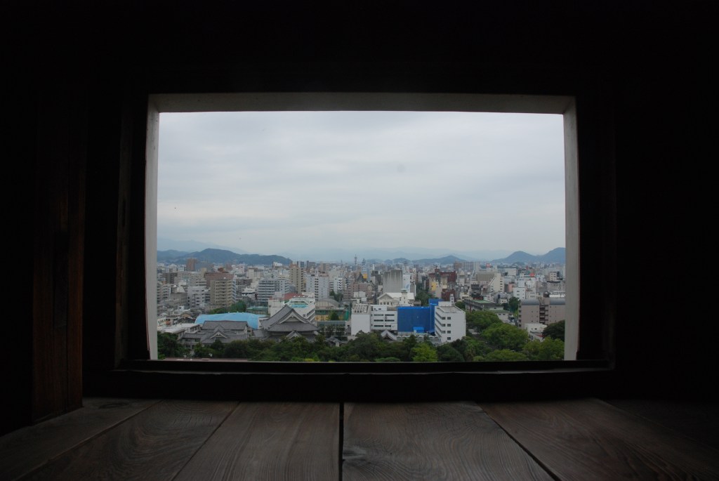 Kochi castle on its hill above the city, Shikoku